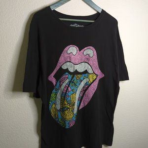 Vintage Style Rolling Stones Colorful Hot Lips Logo Tee
